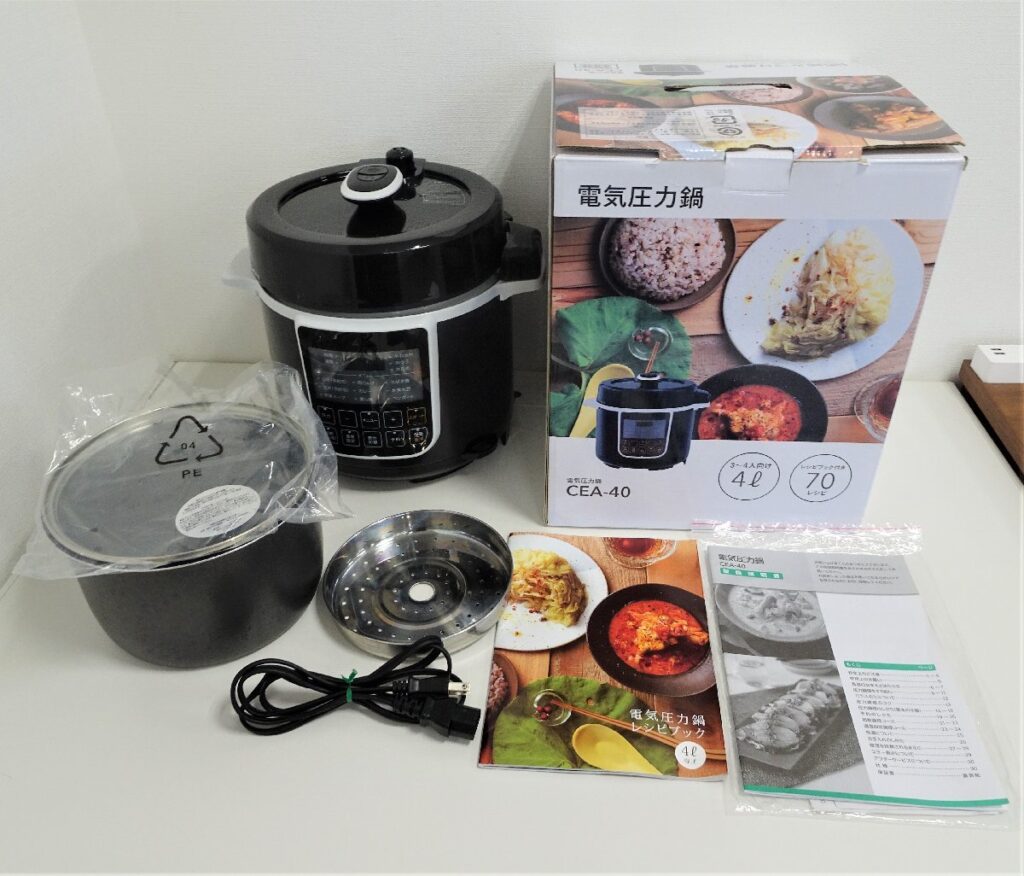 エムケー精工 電気圧力鍋 4L CEA-40　3～4人向け　レシピブック付き
