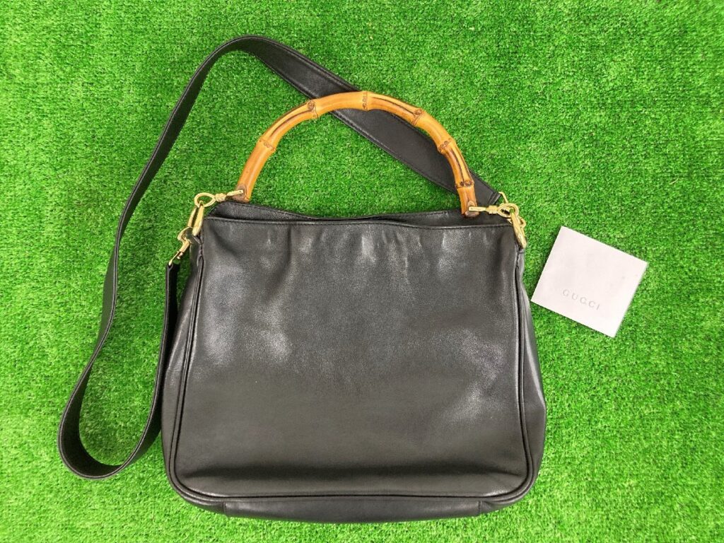 GUCCI グッチ バンブー ハンドバッグ ショルダーバッグ バッグ レザー 黒 2WAY