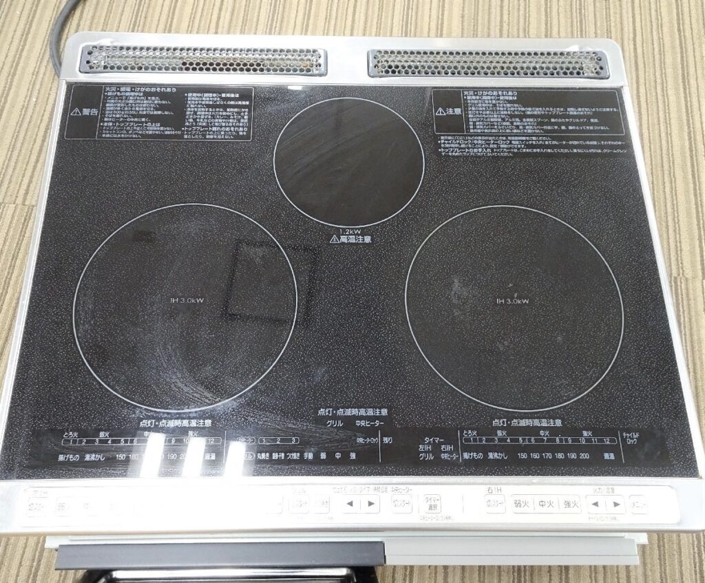 日立 HITACHI IHクッキングヒーター HT-D6S ビルトインタイプ 2口IH 200V 50/60HZ ラジエントヒーター