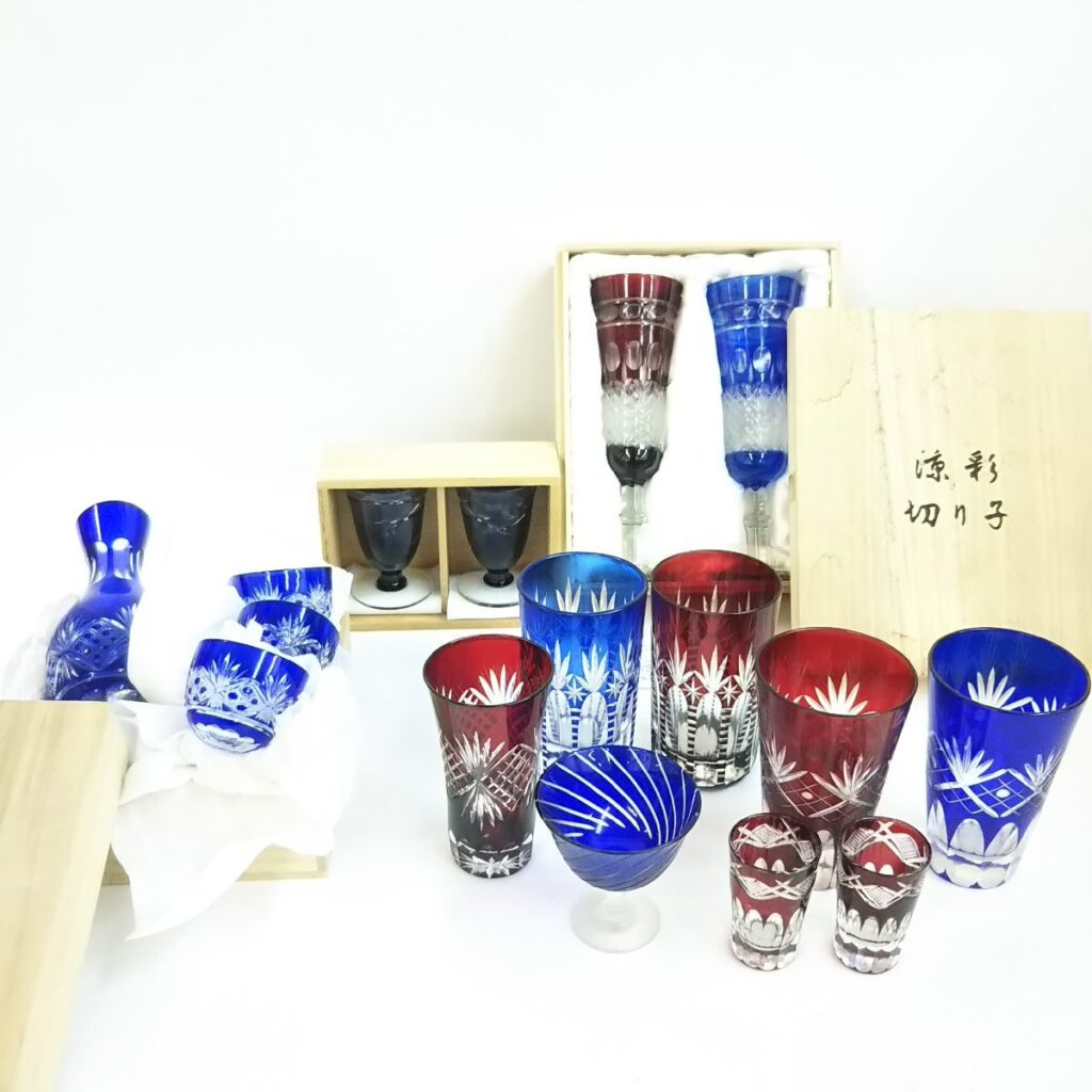 大量 未使用多 切子グラス いろいろまとめて タンブラー 徳利 おちょこ 和食器 未使用/中古品混在 現状品