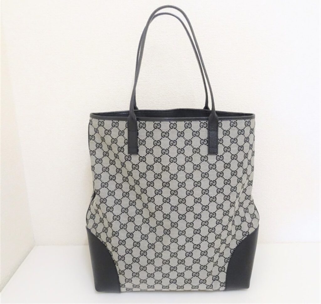 GUCCI グッチ GGキャンバス トートバッグ ハンドバッグ グレー