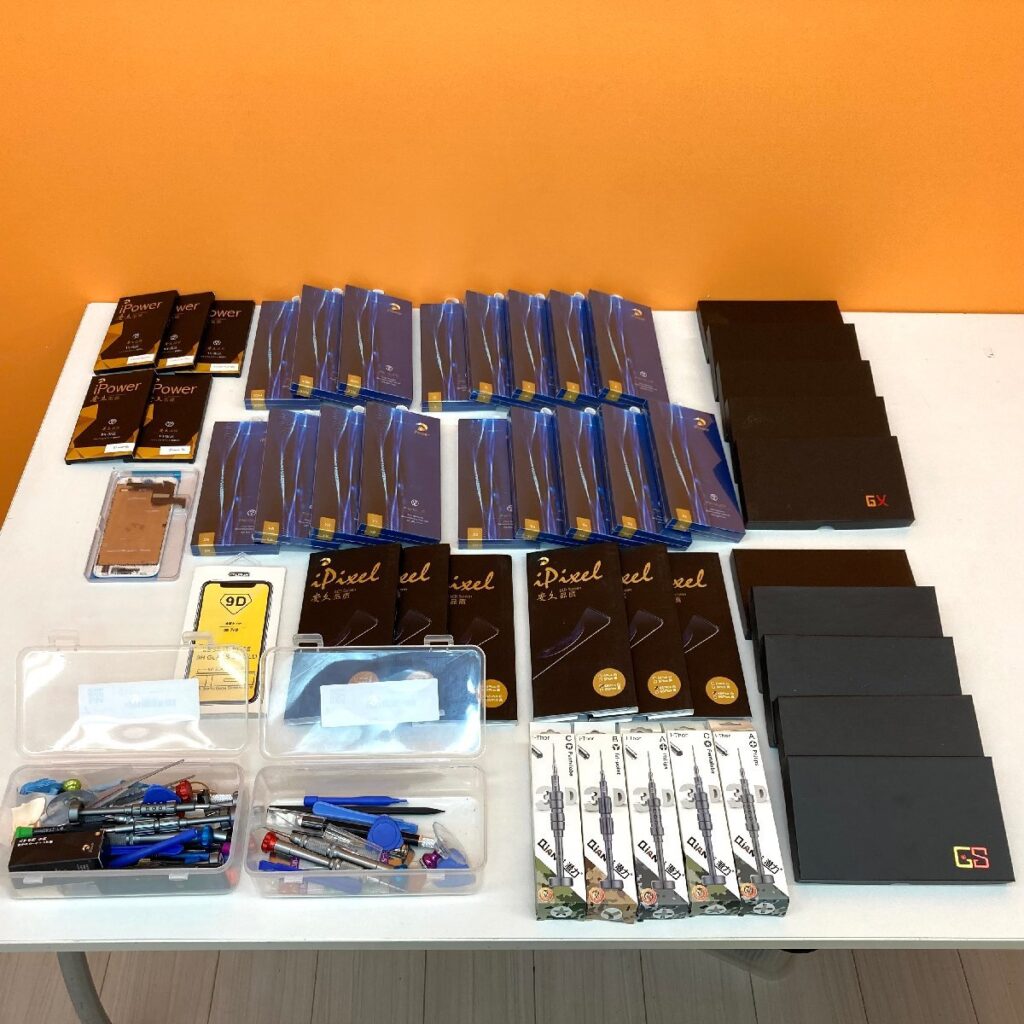 iPhone アイフォン 交換バッテリー 修理キット ガラスフィルム ドライバー パネル 工具 大量 まとめ売り