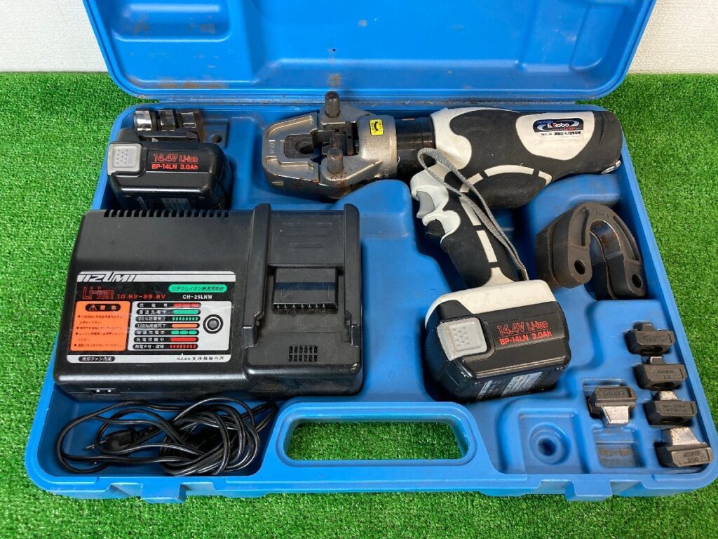 泉精機製作所　イズミ　14.4V　充電油圧式多機能工具　REC-Li250M　バッテリー２個　充電器　ケース　圧着機