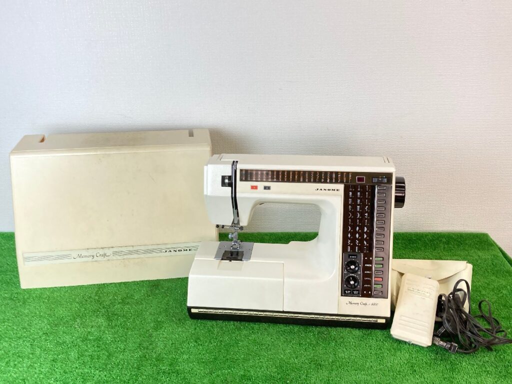 簡易通電動作確認済　JANOME　ジャノメ　MODEL 6000　Memory Craft　メモリークラフト　ミシン　ハンドクラフト　フットペダル