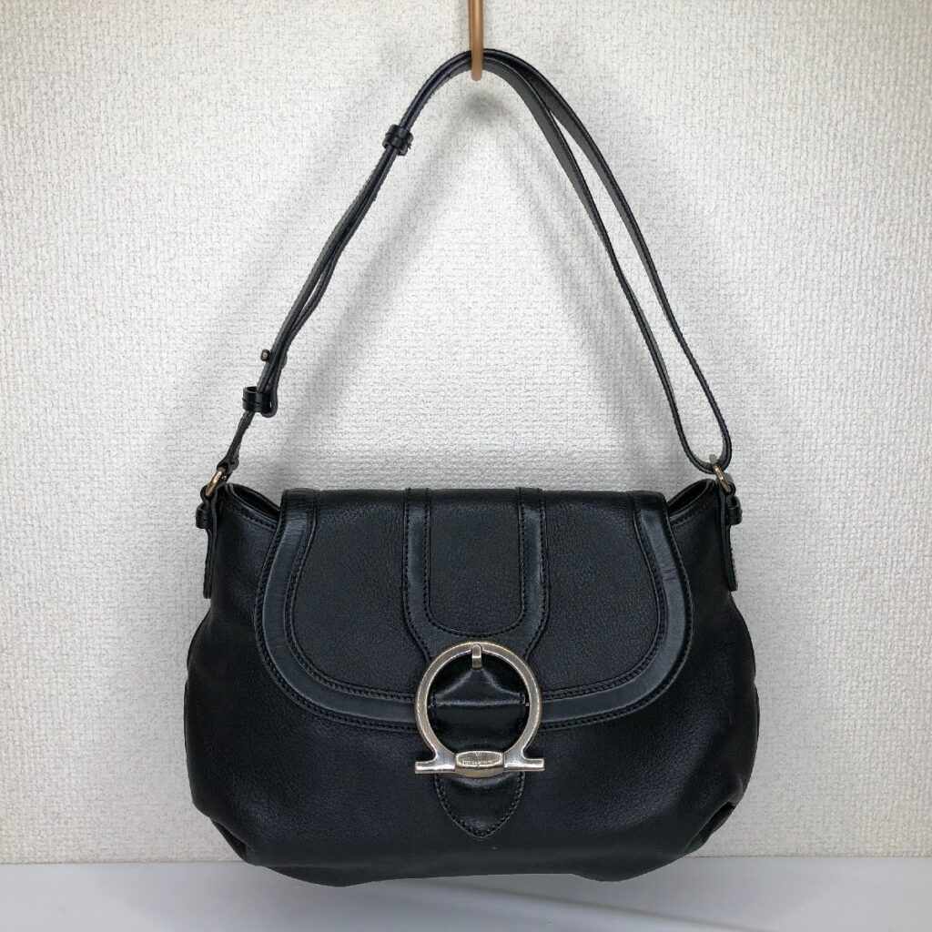 Salvatore Ferragamo フェラガモ BW-21 C433 ハンドバッグ　ガンチーニ ブラック 2way ショルダー 鞄 カバン