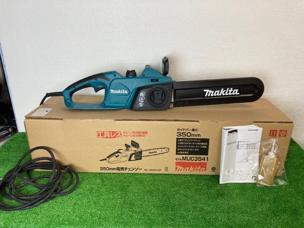 簡易通電動作確認済　makita　マキタ　電気チェンソー　MUC3541　350ｍｍ　AC100V　電動工具　切断機　箱付き