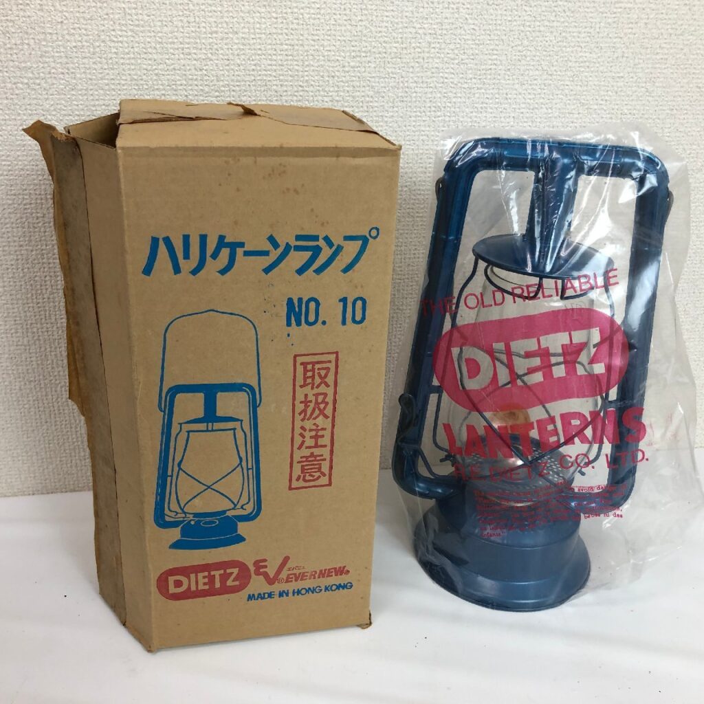DIETZ デイツ ハリケーンランプ No.10　灯油ランタン キャンプ アウトドア 青 箱付き レトロ 当時物 ④