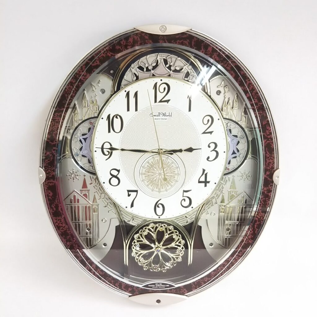 通電OK!! RHYTHM リズム時計 Small World ノエル 4MN539RH 電波からくり時計 現状品