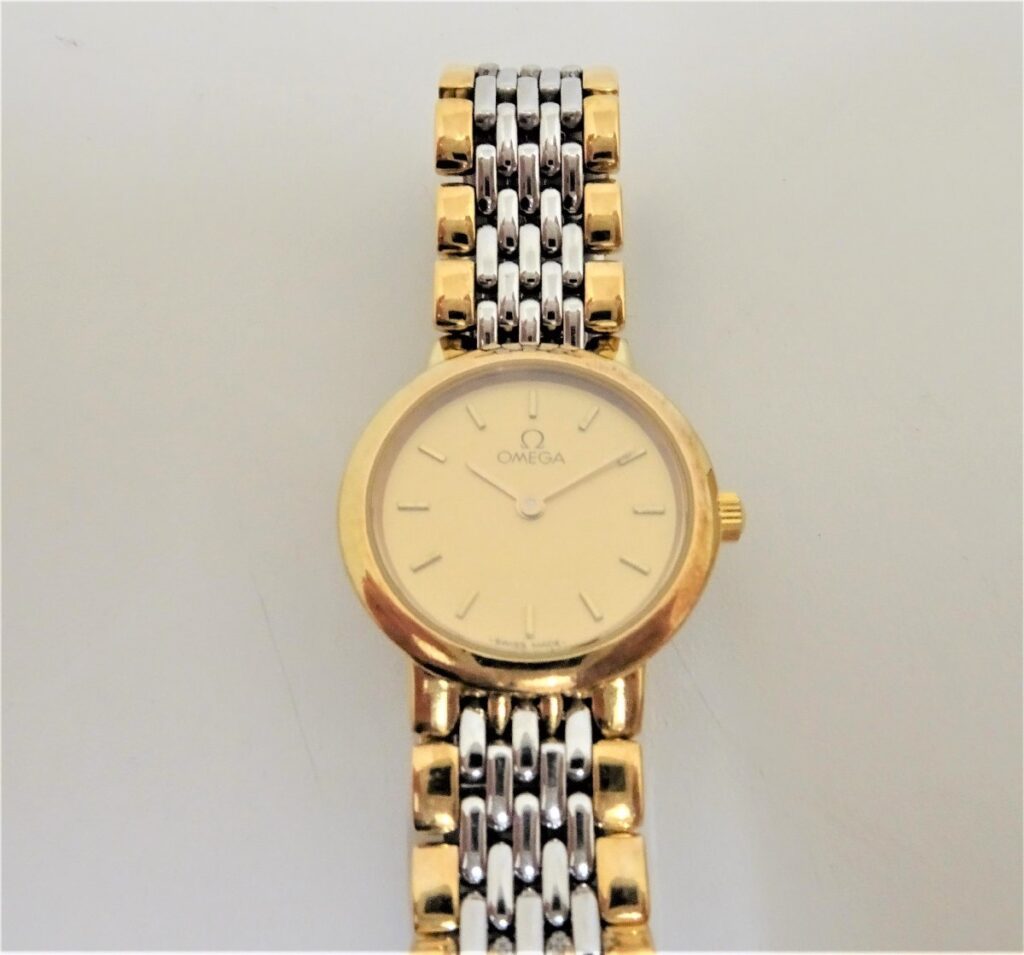 OMEGA オメガ デビル 腕時計 レディース クオーツ ゴールド シルバー