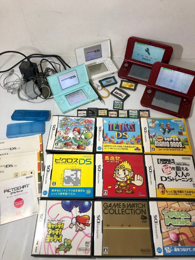 DS ライト 3DS LL NO.USG-001 RED001 ホワイト 水色 レッド マリオ テトリス どうぶつの森 まとめ 大量 ソフト カセット