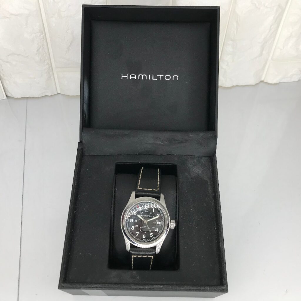 HAMILTON ハミルトン H704450 KHAKI カーキ 腕時計　稼働品 黒文字盤 自動巻き ウォッチ 箱付き