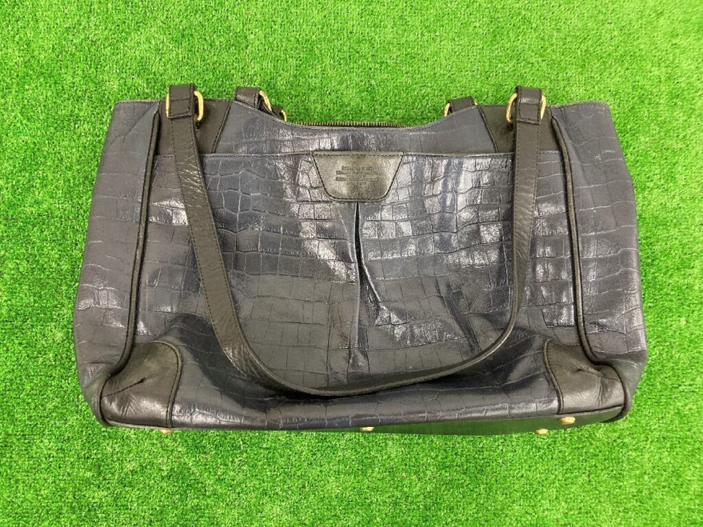 Samantha Kingz サマンサキングズ ハンド バッグ トートバッグ クロコ型押しレザー 紺 A4収納可 メンズ