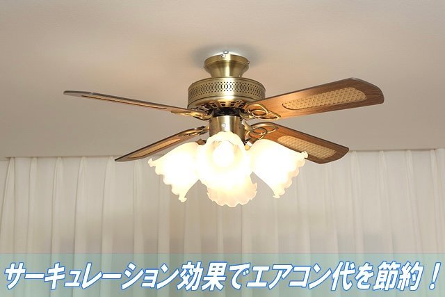 DAIKO 大光電機 シーリングファン/インテリアファン AS-505 60W×4灯 リモコン付き 4.5畳用～6畳用