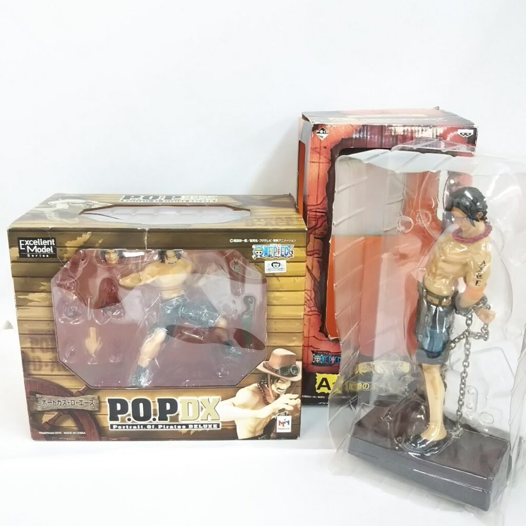 未開封/中古品 ワンピース 一番くじ 火拳のエースフィギュア/P.O.P DX エース 2点セット フィギュア 現状品