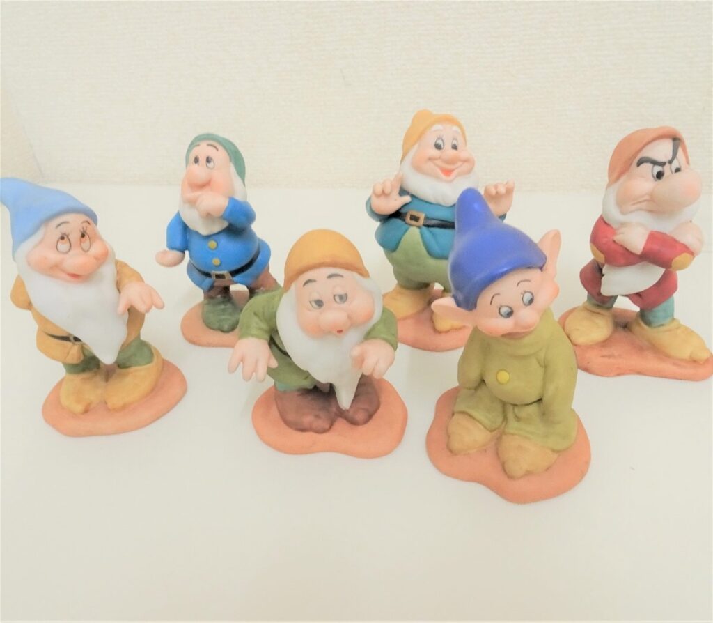 ディズニー 白雪姫 七人の小人 置物 陶器製 インテリア 6個セット Disney
