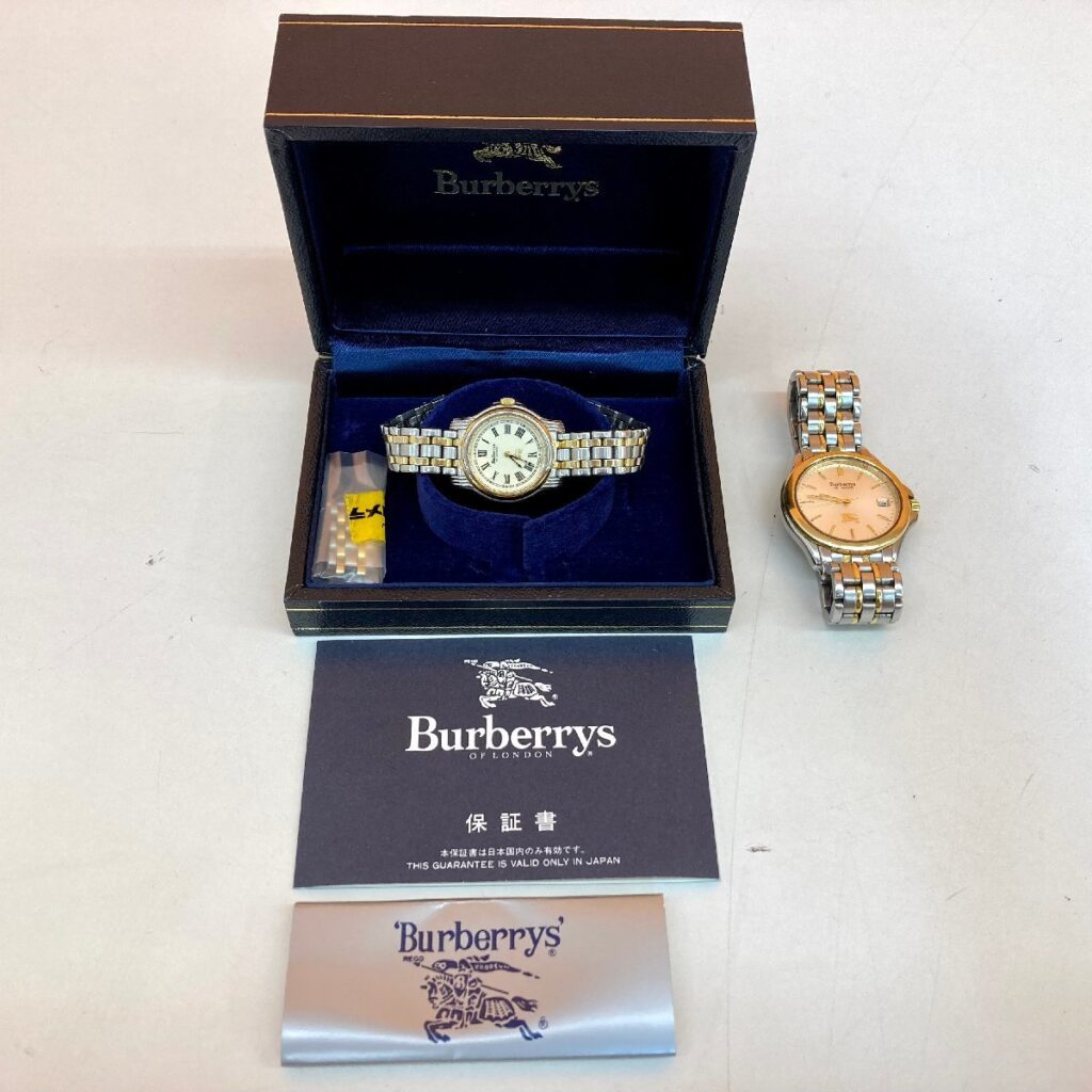 Burberrys バーバリー 腕時計 4713‐472624‐Y 5420‐F40799 2点まとめ デイト クオーツ ゴールド シルバー 不動品