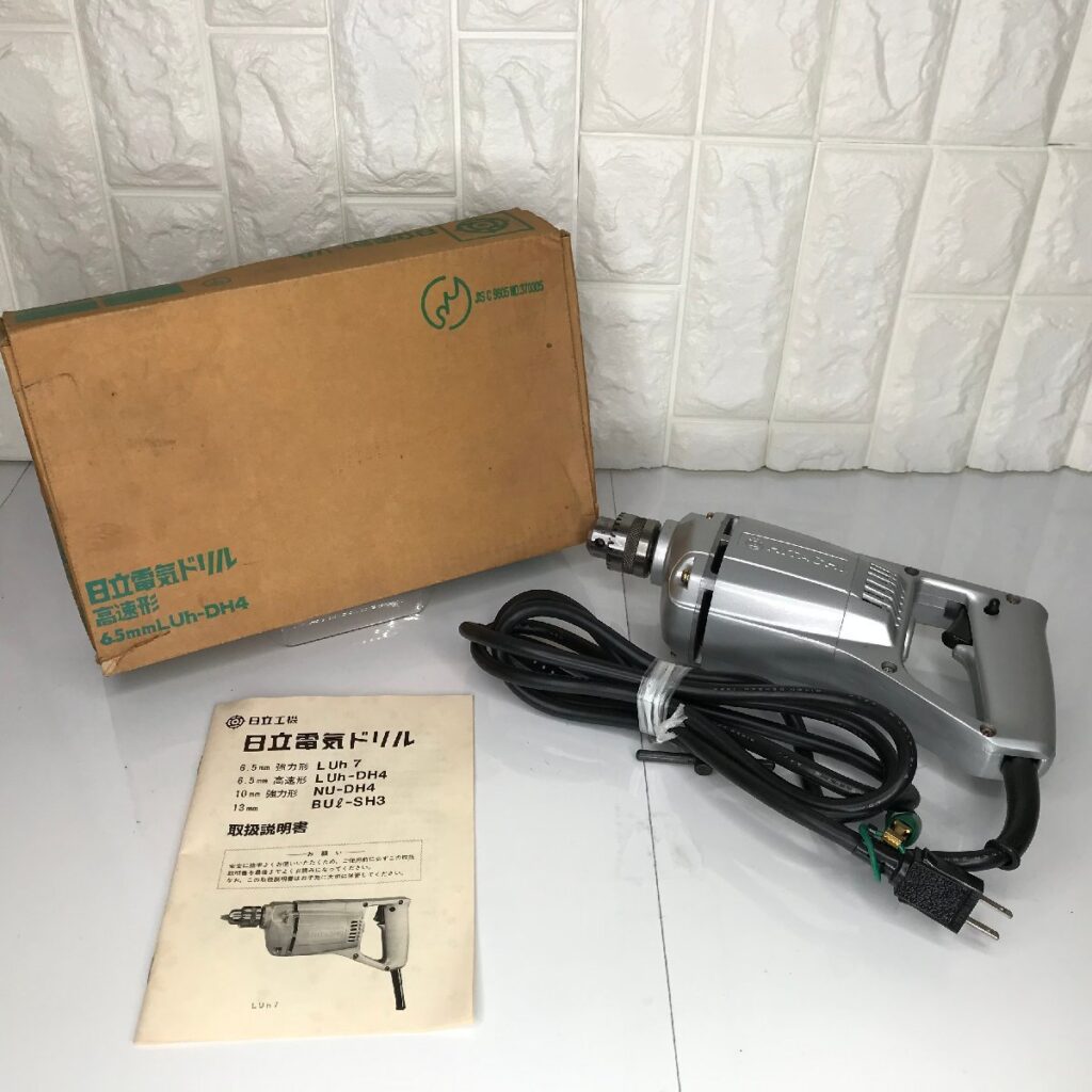 HITACHI 日立工機 LUh-DH4 6.5ｍｍ 金工用携帯電気ドリル　通電・動作確認済み 電動工具 高速形 日立電気ドリル