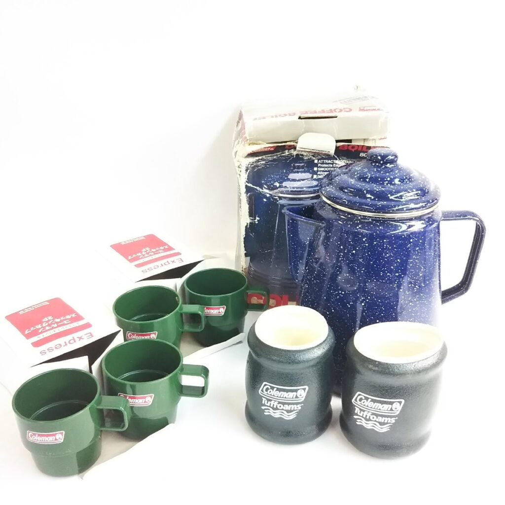 未使用 Coleman コールマン ケトル/カップなどいろいろまとめて COFFEE BOILER キャンプ用品 現状品