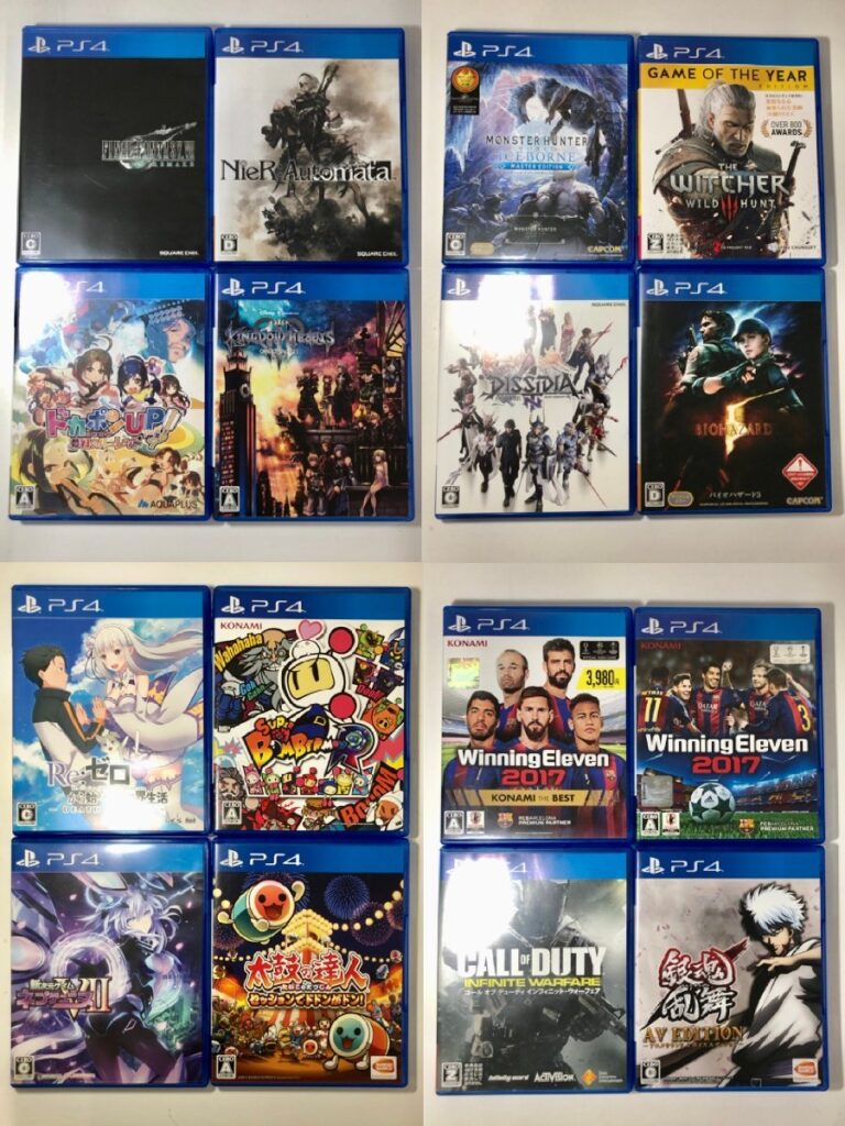 PS4 ソフト カセット まとめ 16本 ゲーム リゼロ バイオハザード5 ニーア キングダムハーツ 太鼓の達人 銀魂 ドカボン