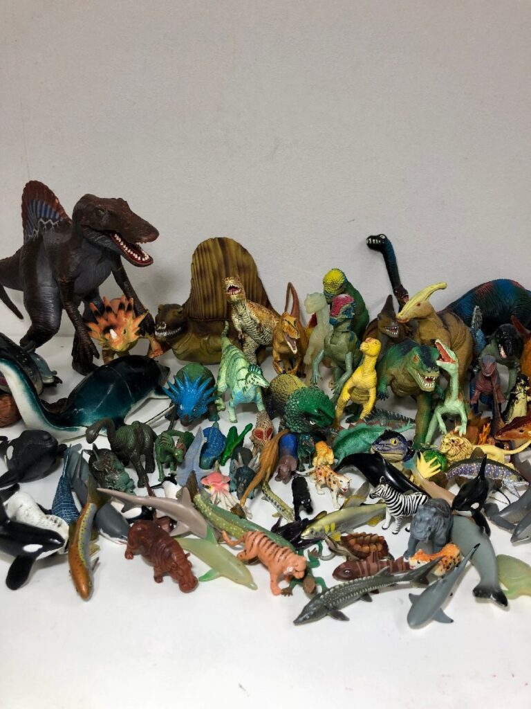 恐竜 海洋生物 塩ビ ソフビ フィギュア まとめ 大量 スピノサウルス フタバスズキリュウ トリケラトプス プテラノドン