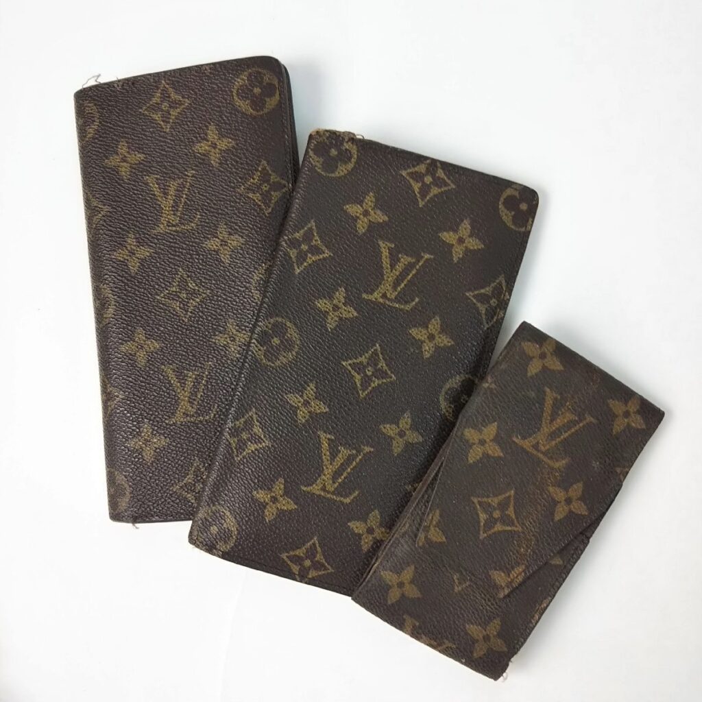 正規 LOUIS VUITTON ルイヴィトン モノグラム 小物３点セット 二つ折り長財布 札入れ シガレットケース 現状品