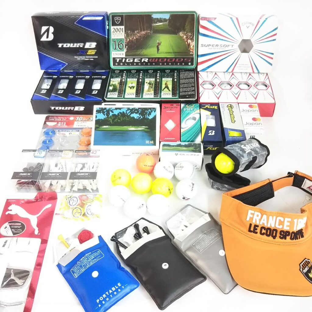 未使用/中古混在 大量 ゴルフ関連品いろいろまとめて ゴルフボール グローブ ティー 現状品