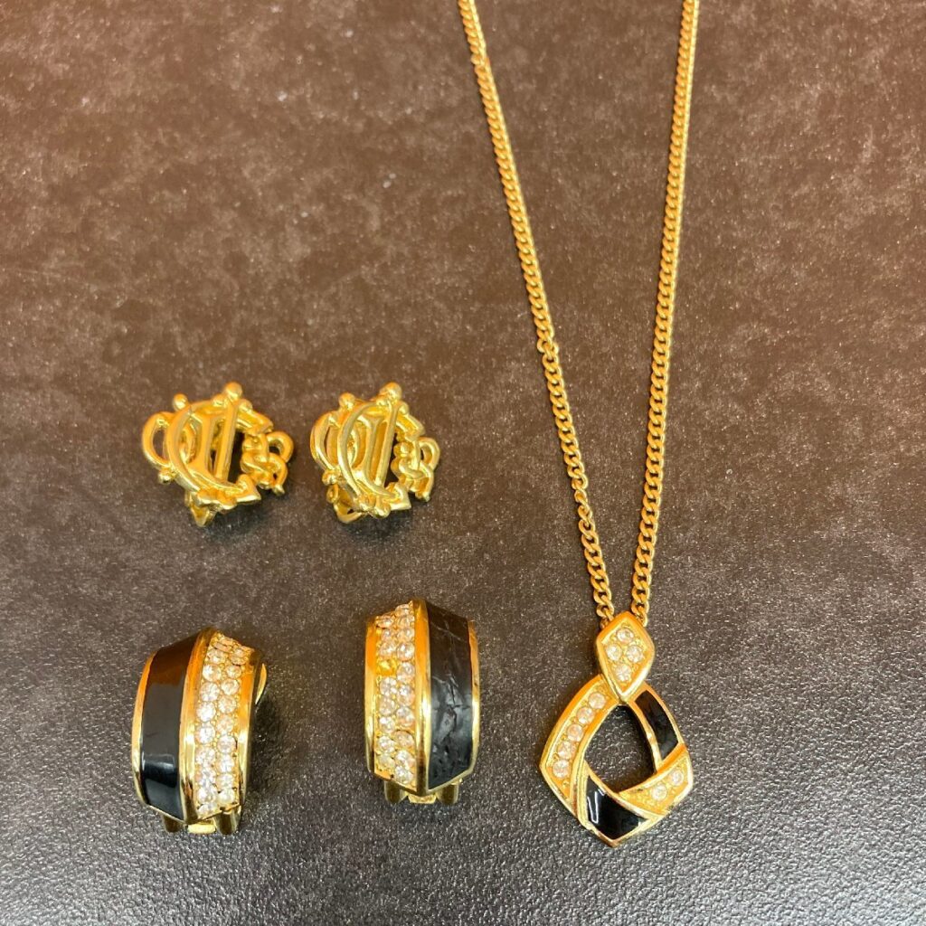 クリスチャンディオール Dior アクセサリー 3点 セット ChristianDior ネックレス イヤリング レディース エンブレム