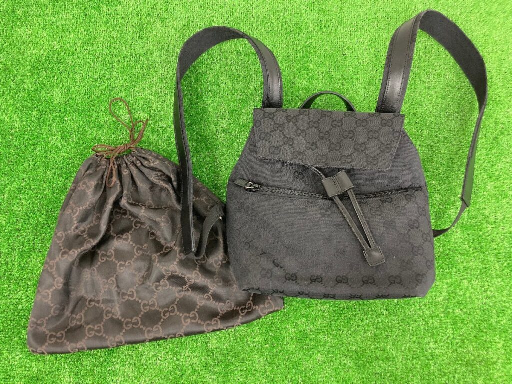 GUCCI グッチ リュックサック GG ナイロン レザー ブラック