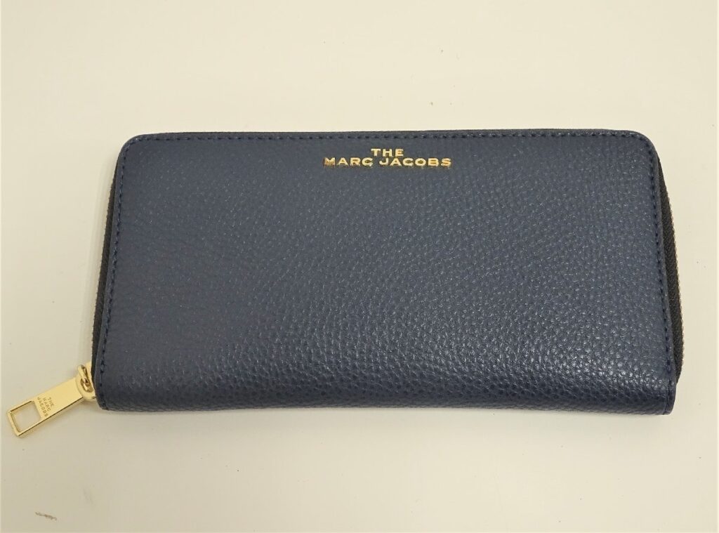 THE MARC JACOBS 長財布 ファスナー 紺 ネイビー ウォレット レザー