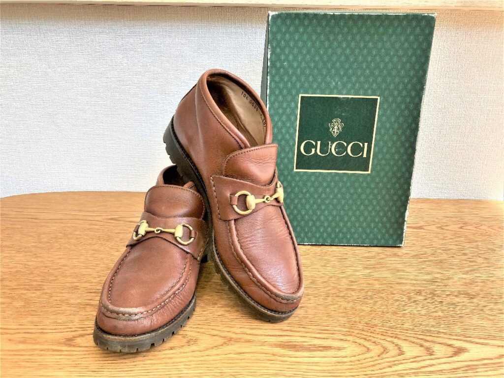 GUCCI グッチ ヴィンテージ 104 0088 ホースビット レザーショートブーツ ビットローファー