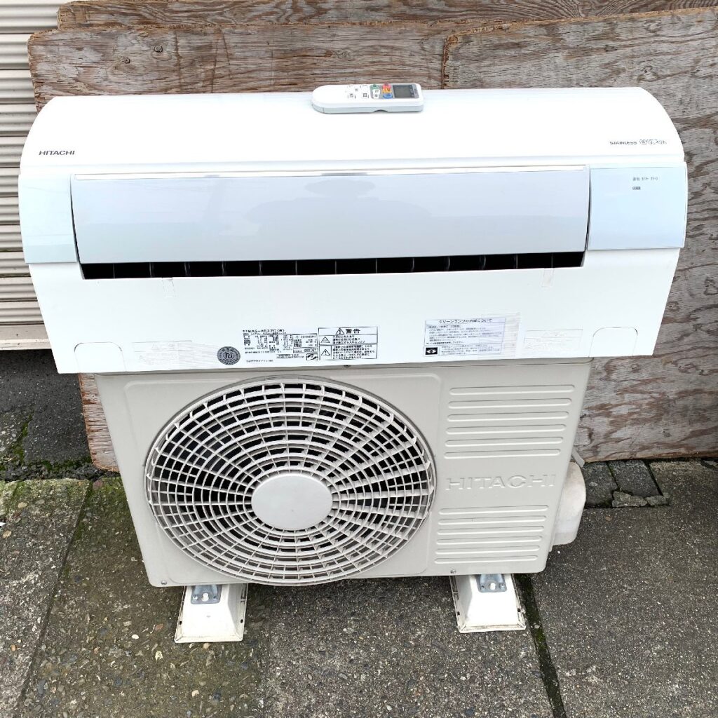 2014年製 HITACHI 日立 ルームエアコン室内機 室外機 RAS-AE22C 白くまくん 6畳用 100V リモコン付き