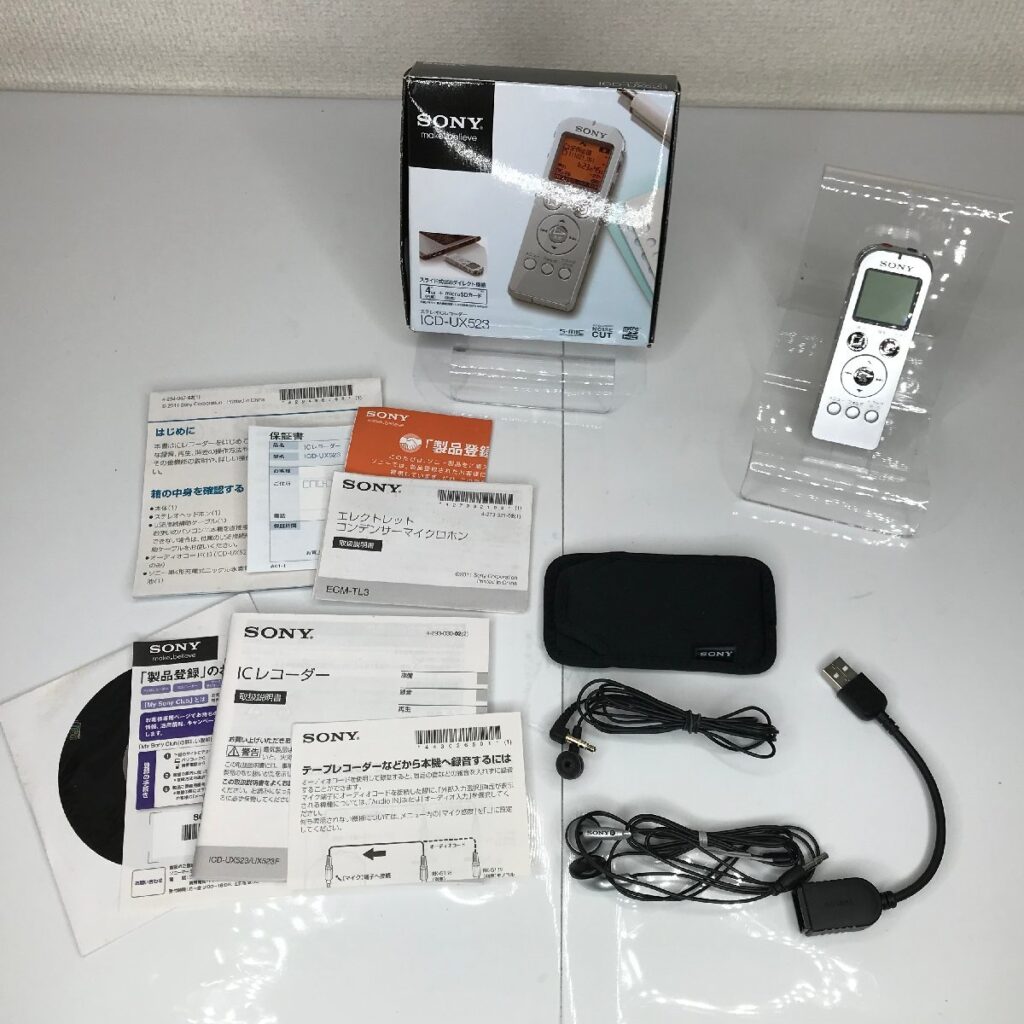 SONY ソニー ICD-UX523 ステレオICレコーダー　通電・動作確認済み ボイスレコーダー 録音 再生 4GB シルバー