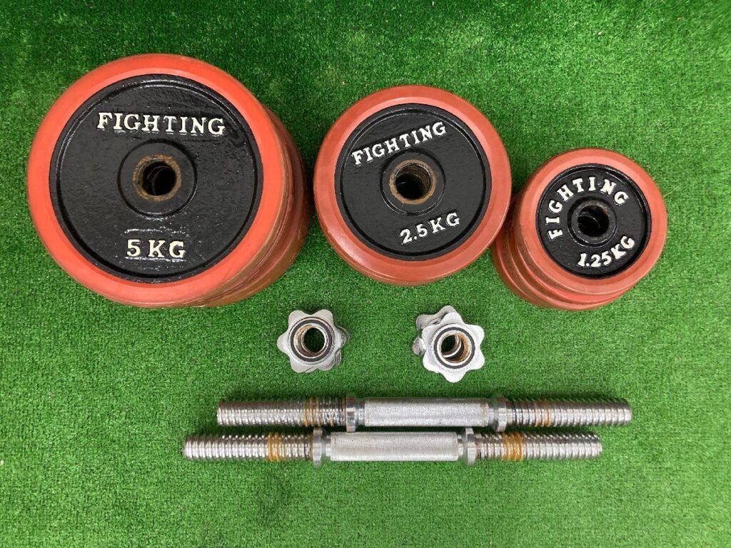 FIGHTING ROAD ダンベルプレート 計35kg シャフト(40cm)2本