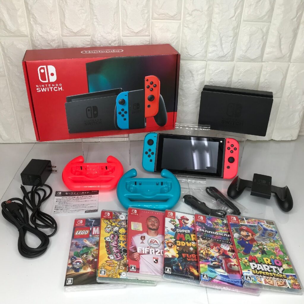 Nintendo Switch ニンテンドースイッチ HAC-001(-01) 本体＆ソフト6本　通電・動作確認済み ネオンブルー ネオンレッド