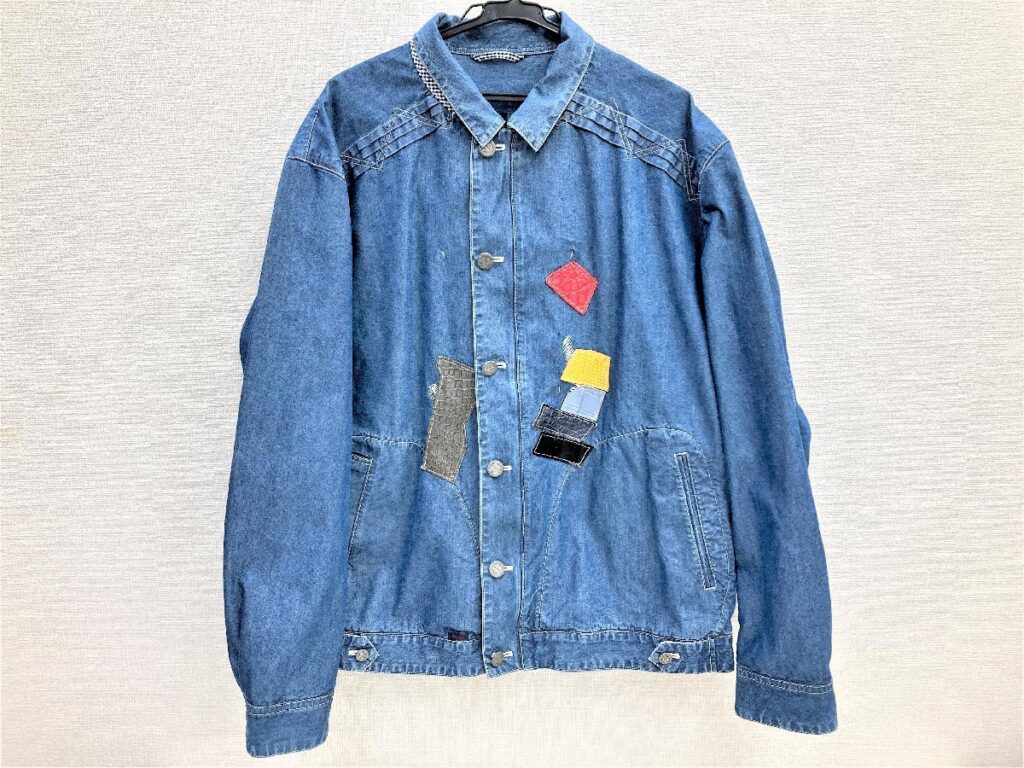 PAPAS パパス メンズジャケット ワニ革レザーパッチ Lサイズ