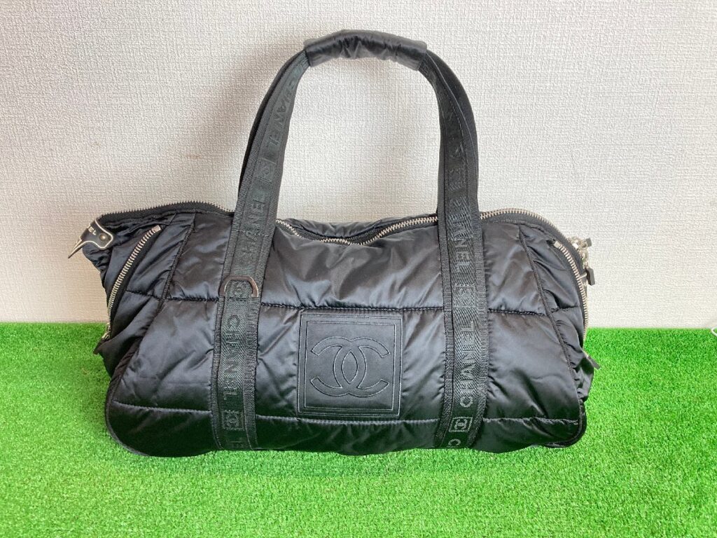 CHANEL シャネル ボストンバッグ スポーツライン ナイロン ブラック系 旅行かばん