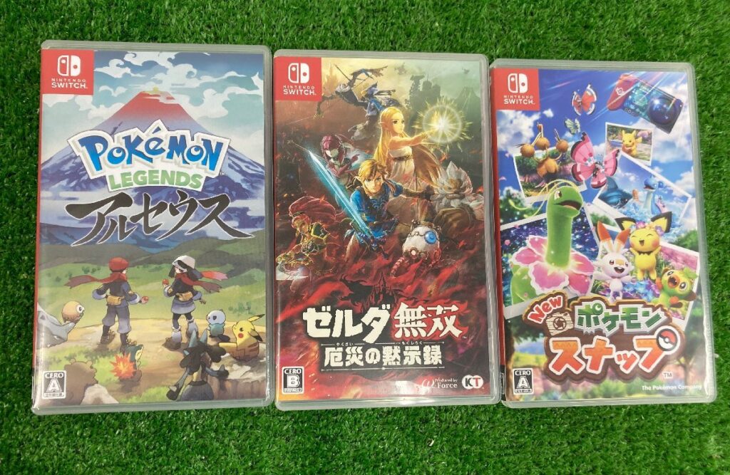 Nintendo 任天堂switch ソフト3本まとめ Pokemonアルセウス,ゼルダ無双,Newポケモンスナップ