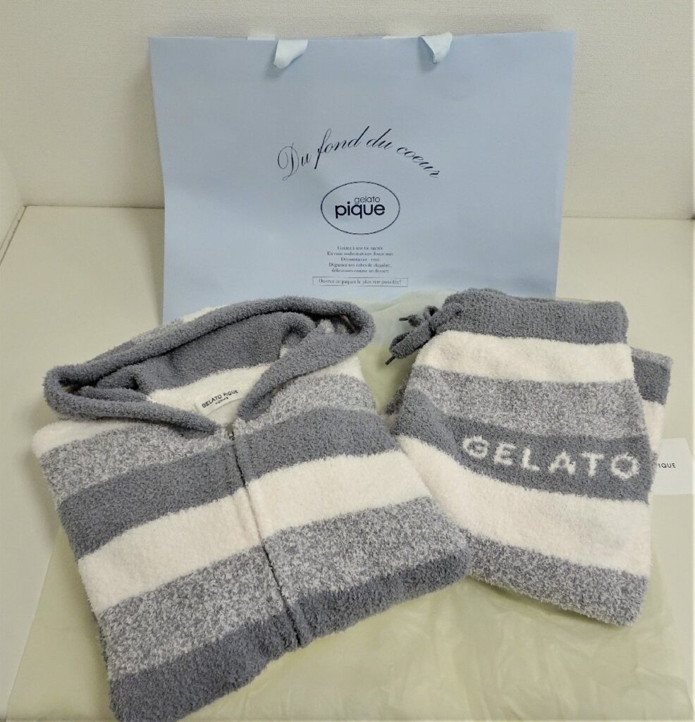 GELATO PIQUE HOMME　ジェラートピケ　メンズ　Lサイズ　ボーダー上下セット　パーカー＆パンツ