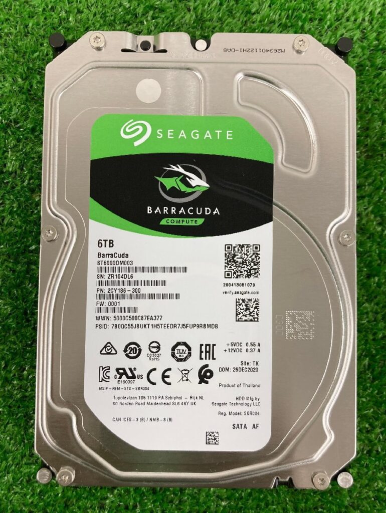 SEAGATE BARRACUDA HDD 6TB 初期化済
