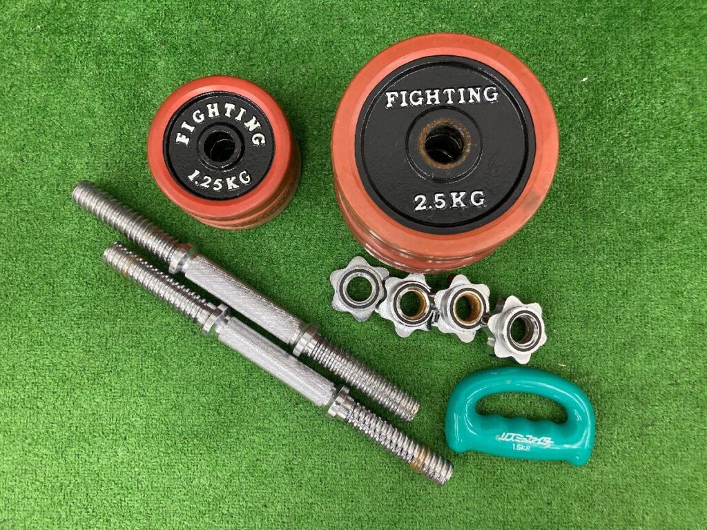 FIGHTING ROAD ダンベルプレート 2.5kg×６/ 1.25kg×３ シャフト(40cm)2本など