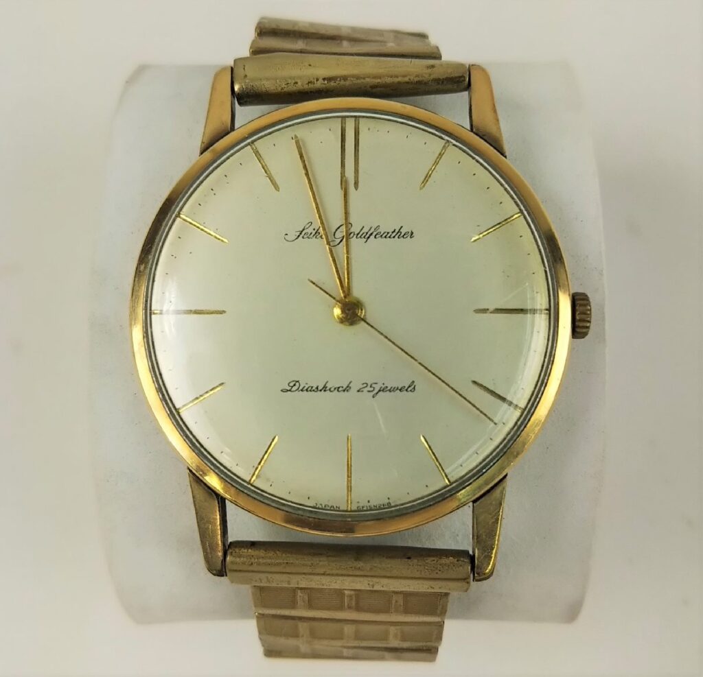 SEIKO セイコー Gold feather ゴールドフェザー 腕時計 14K 金メッキ 15008 不動品 現状品