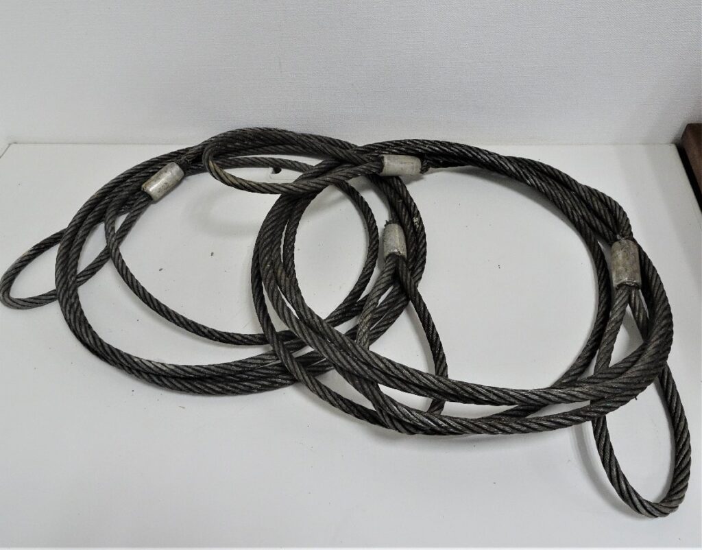 玉掛けワイヤーロープ 2本組 両アイロック加工 1.2mmx6m ワイヤーロープ