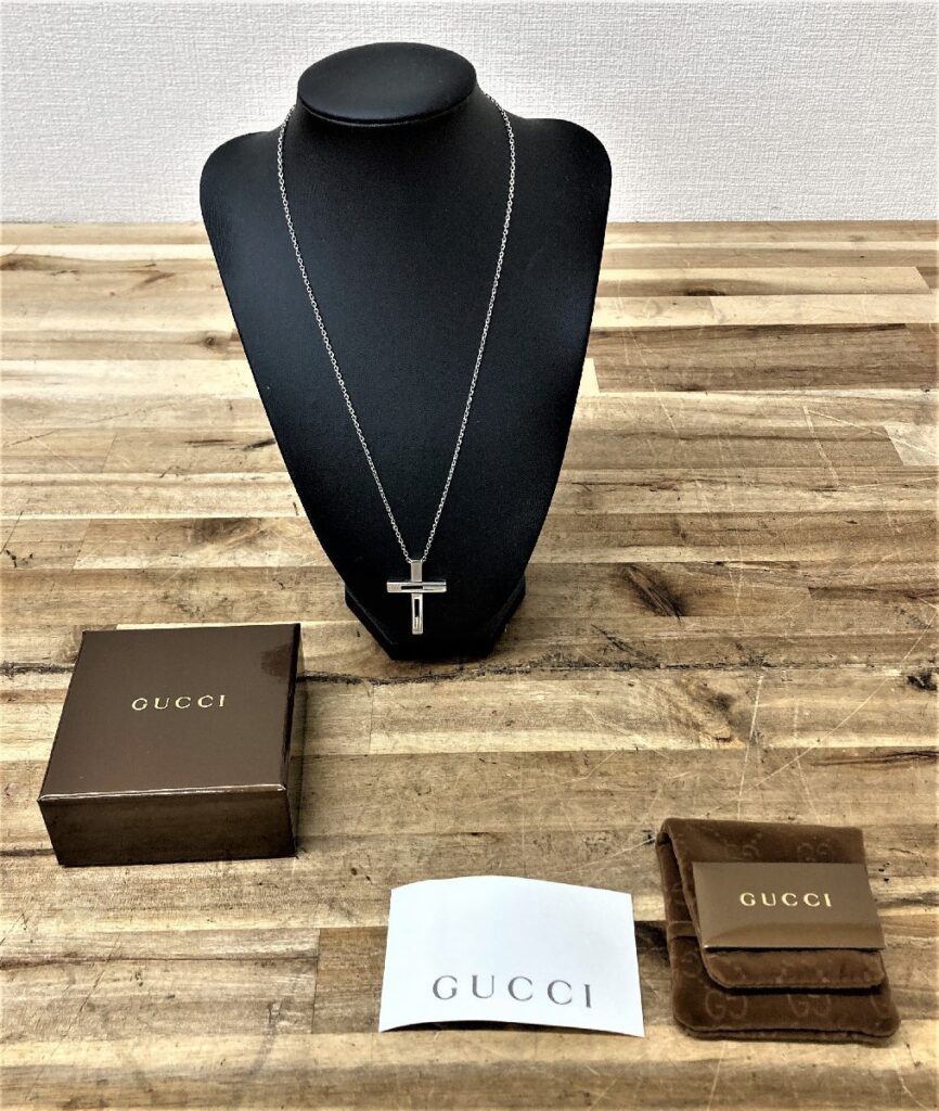 GUCCI グッチ 十字架 クロス プレート ネックレス AG925 箱付き