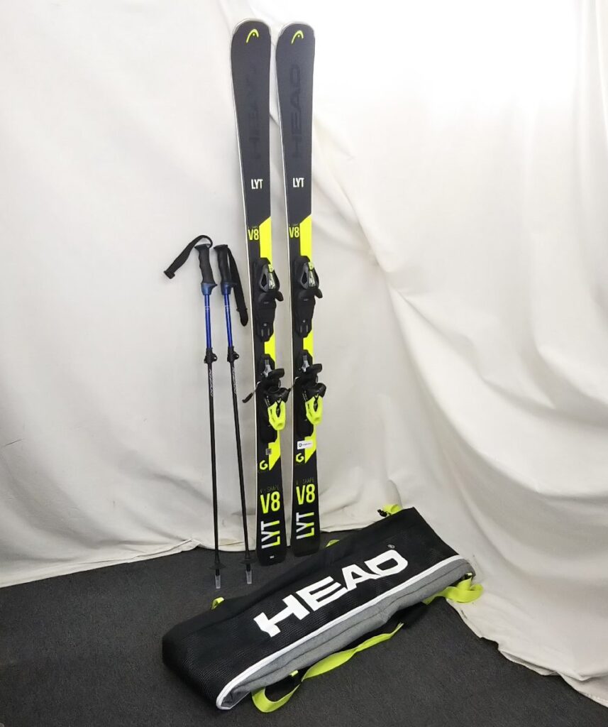 HEAD スキー板 LYT V-SHAPE V8 ビンディングつき&KIZAKI ストック ソフトケースセット 現状品