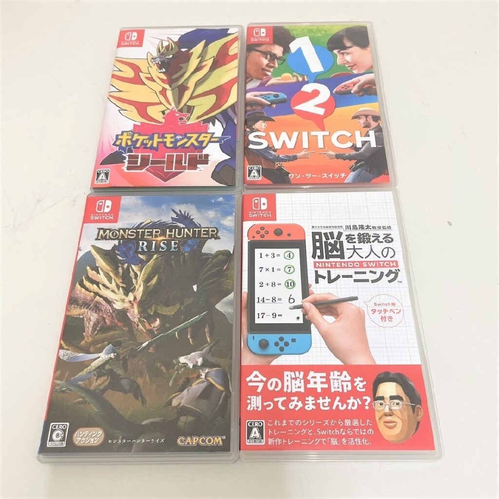 ニンテンドースイッチ Nintendo Switch ソフト 4点まとめ ポケモン シールド モンハン 脳トレ 1-2-switch