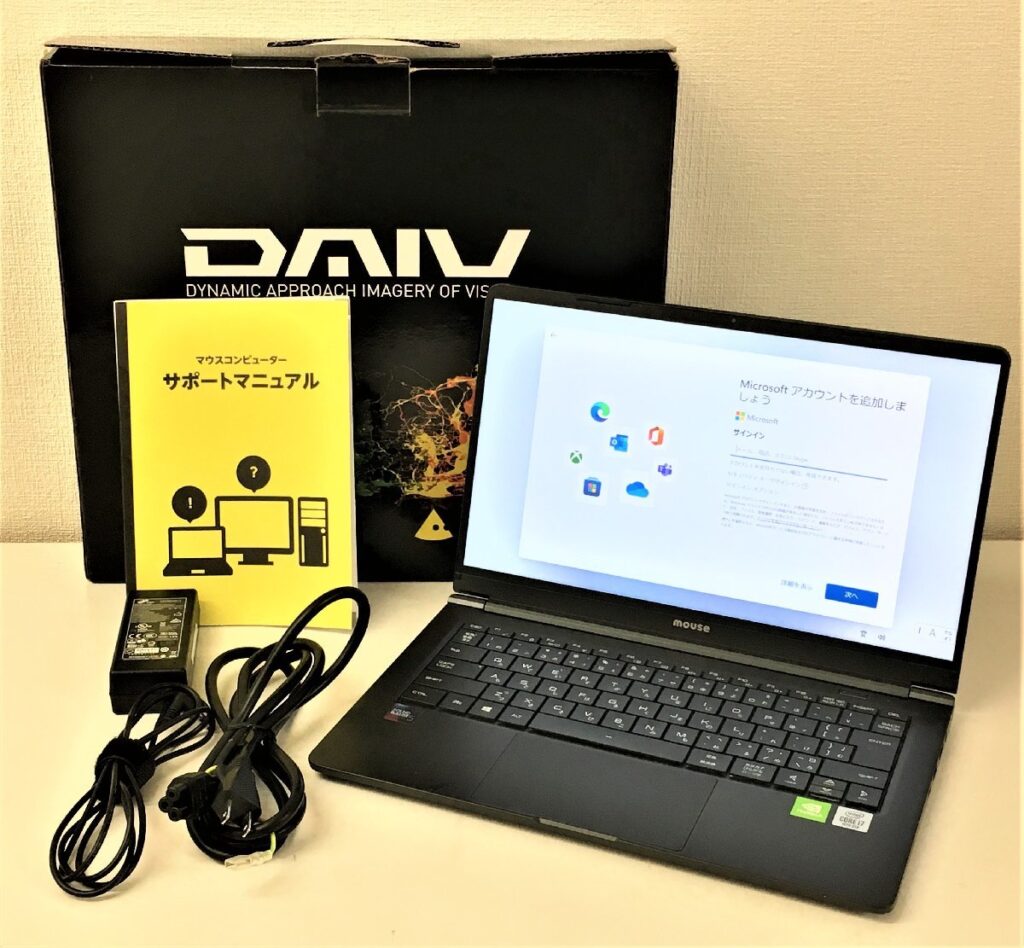 mouse DAIV 4N 19124N-CML ノートPC Core i7-10510U/32 GB・SSD 512GB/14.0型 初期化済