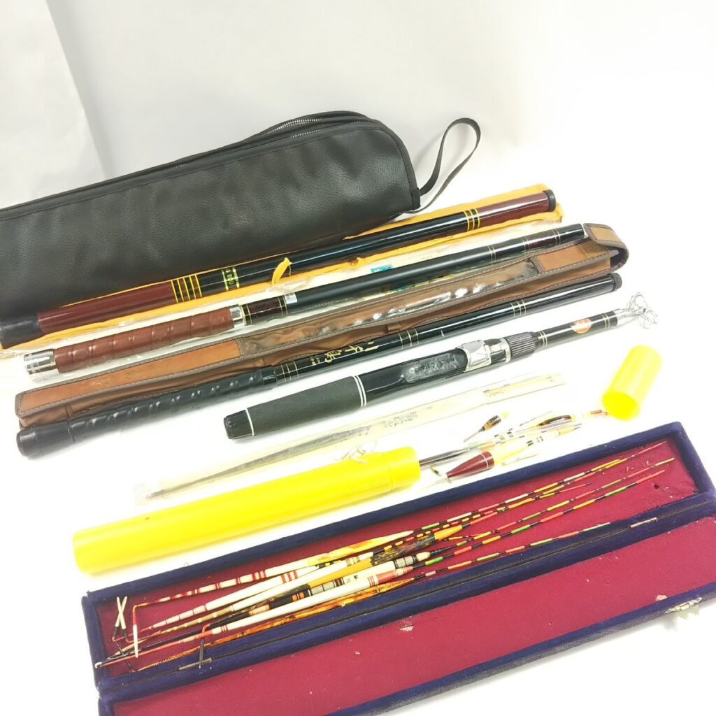 ジャンク 大量 渓流釣り竿 へらぶな 浮きなど 現状品