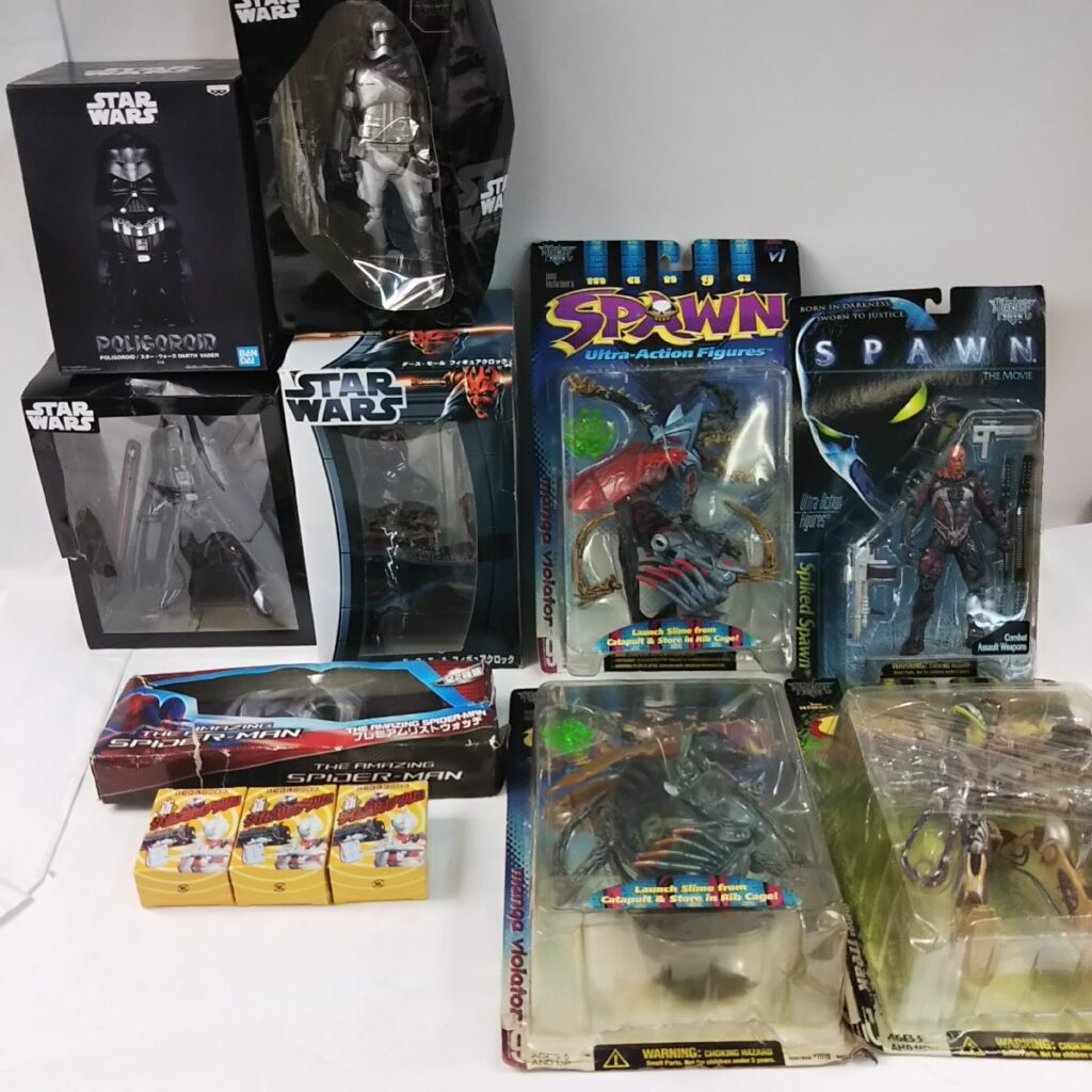 大量 未使用多 スターウォーズなど 映画 アメコミ系フィギュア 関連品グッズいろいろまとめて スポーン/スパイダーマンなど