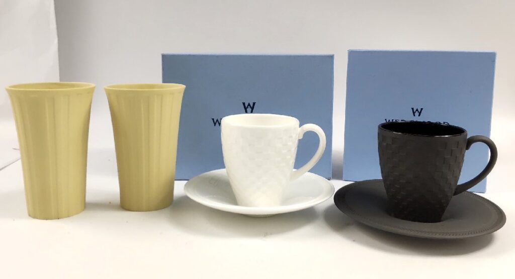 未使用 WEDGWOOD ウェッジウッド NIGHT&DAY セット エスプレッソカップ＆ソーサー 2客 ビアマグ 2個 ナイト＆デイ 現状品