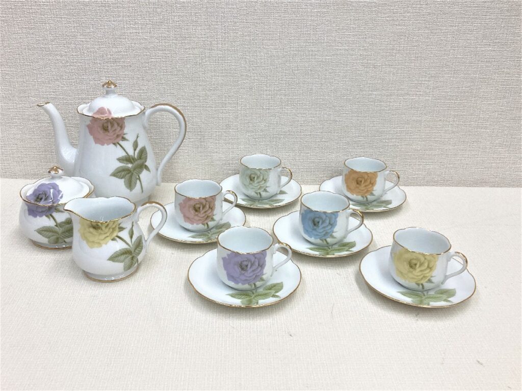 大倉陶園 OKURA デミタス カップ＆ソーサー 6客/ティーポット・シュガー・クリーマー まとめ売り